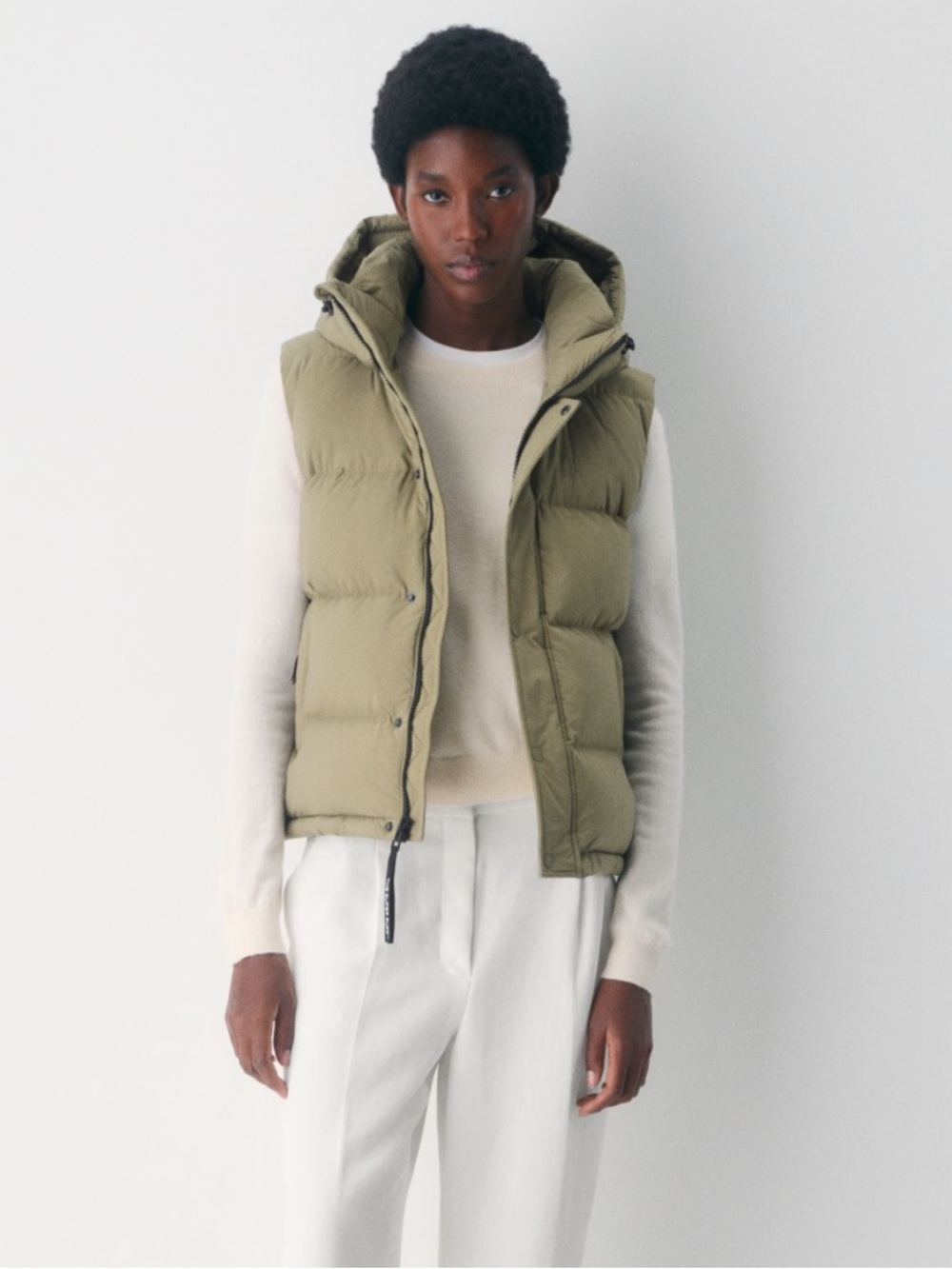 NWT Ariztia The Super Puff Vest Clary Green cliMATTE hooded Small $198
